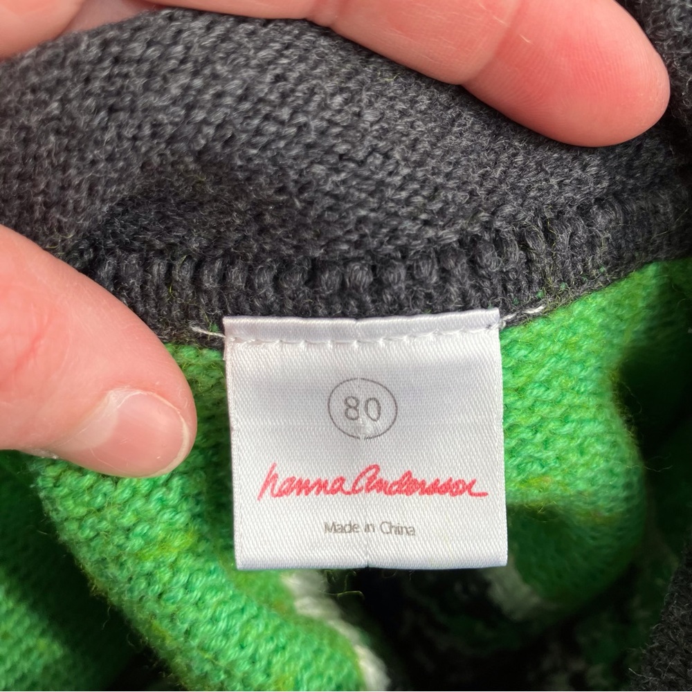 Hanna Andersson one piece winter outfit charcoal grey & green romper 18-24 month - Picture 4 of 10